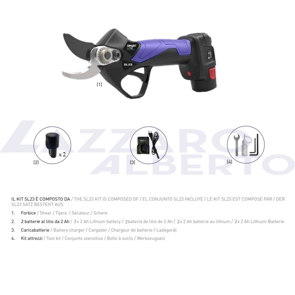 Forbice elettrica SL 23 Campagnola con 2 batterie