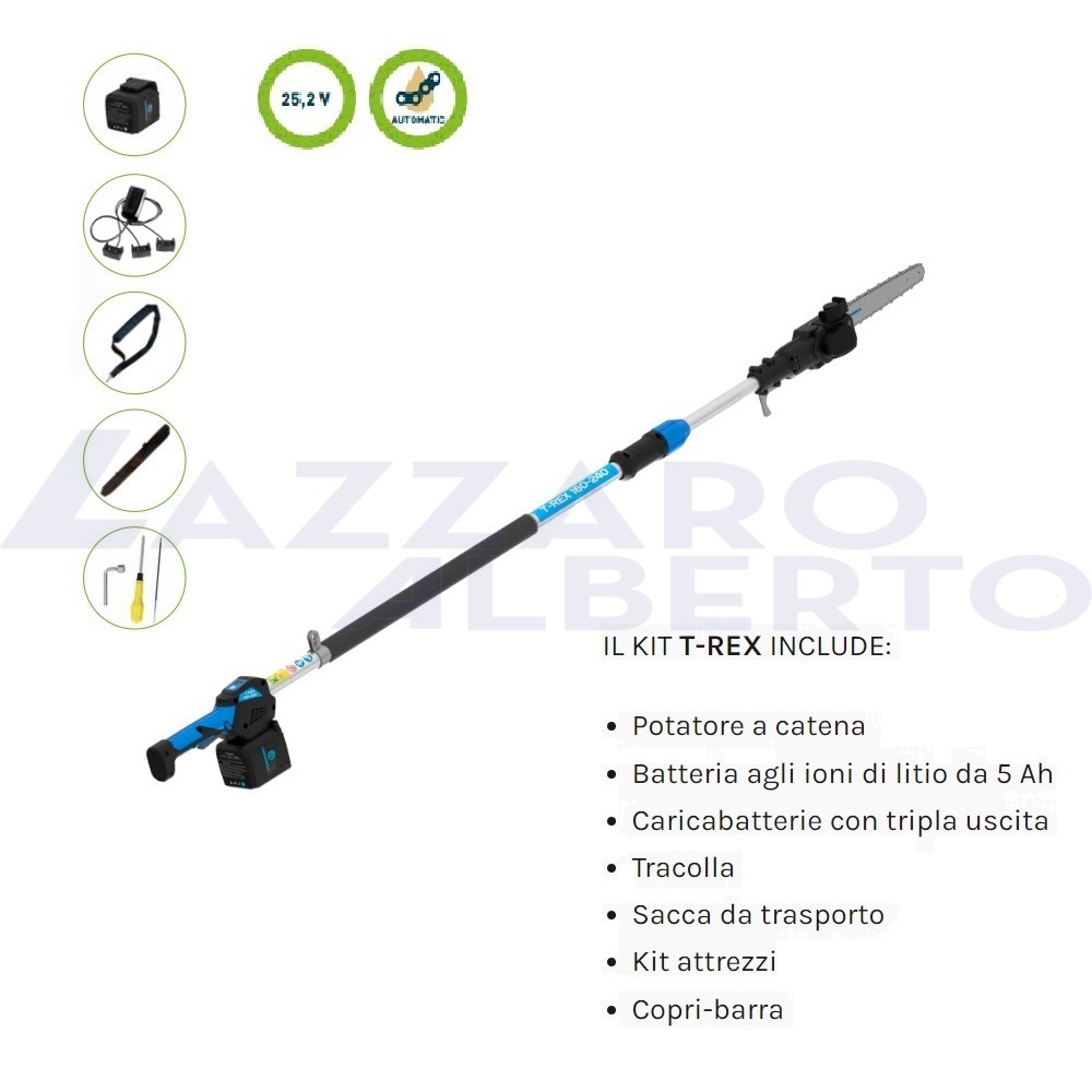 Potatore campagnola a batteria T-REX su asta 160-240