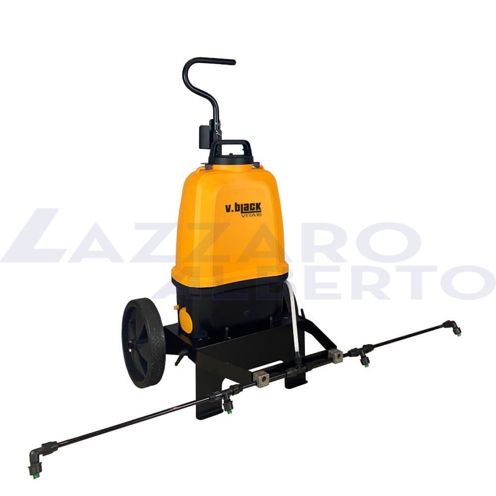 Volpi V-Black VITA 16 - Pompa a Batteria Estraibile 16 lt con carrello e barra diserbo