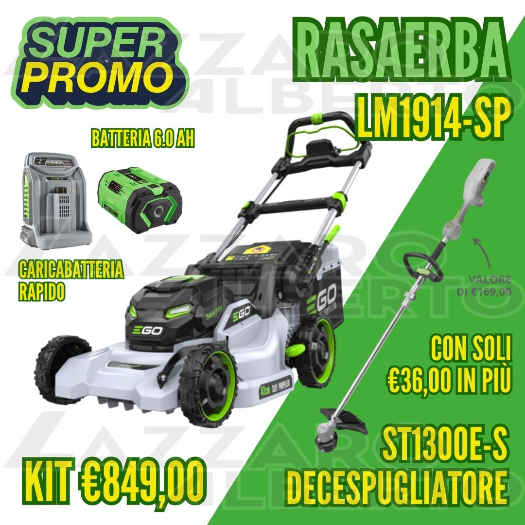 Rasaerba Ego LM 1914 E-SP con batteria 6,0 AH e caricabatteria rapido