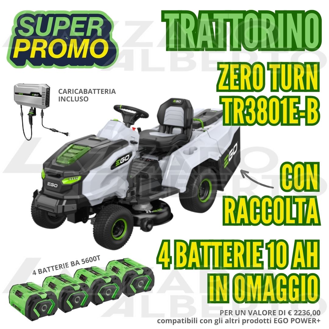 Trattorino rasaerba ego a batteria TR 3801 E-B con raccolta