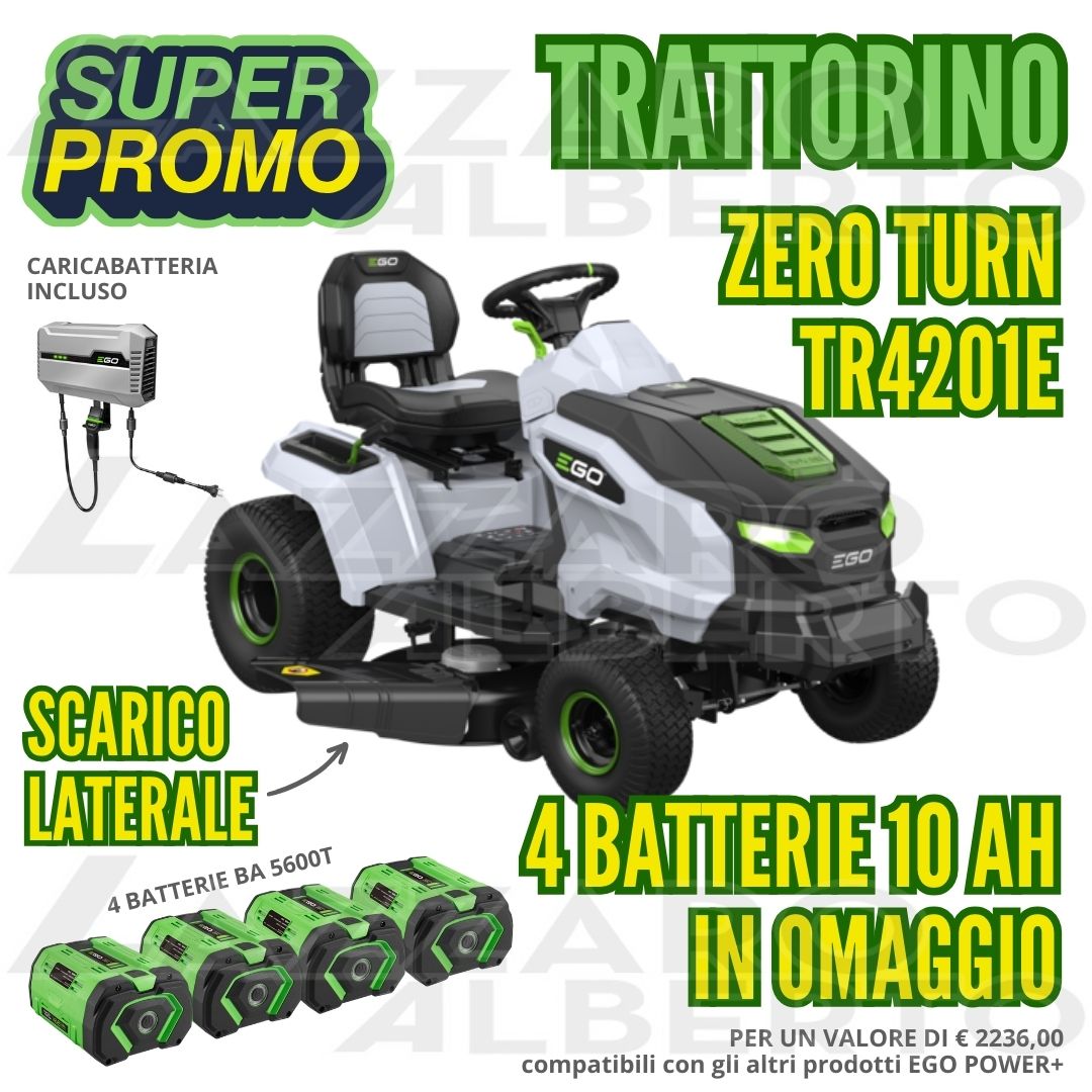 Trattorino rasaerba a batteria ego TR 4201 E scarico laterale