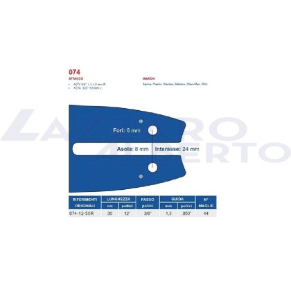 Barra motosega 074-12-50R lung. 12\