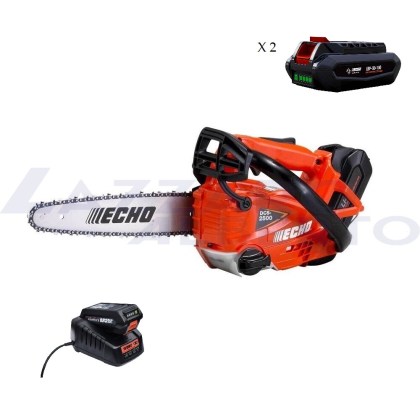 Motosega a batteria DCS 2500 con 2 batterie da 113wh (2,5ah) e caricabatteria