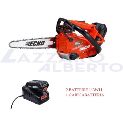 Motosega a batteria DCS 2500 T con 2 batterie 113 wh (2,5ah) e caricabatteria inclusi