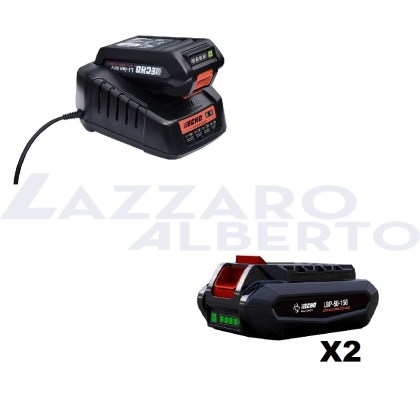 Kit energia echo caricabatterie+ 2 batterie da 113 wh (2,5ah) compatibile con la gamma ECHO X SERIES