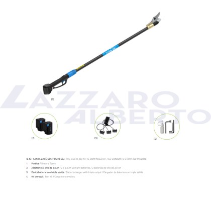 Forbice Campagnola elettrica con batteria su asta fissa STARK 220 V1