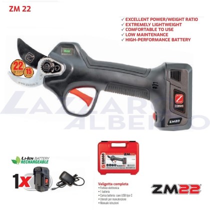 Forbice a batteria Zanon ZM22 con una batteria inclusa