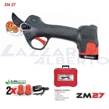 Kit forbice elettronica ZM-27 con 2 batterie 14,4V 2,5Ah